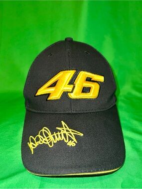 Valentino Rossi VR46 “THE DOCTOR” Black Racing Cap #46 🏍️🔥 Yellow Embroider NEW!